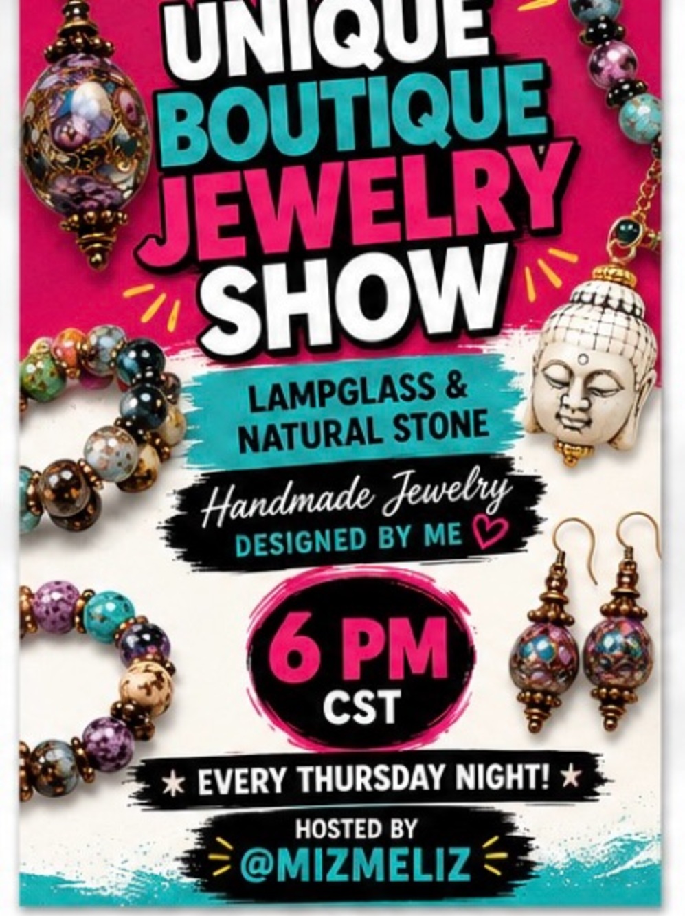 Unique Boutique Jewelry Sale Handmade Lampglass & Natural Stone Necklace Sets